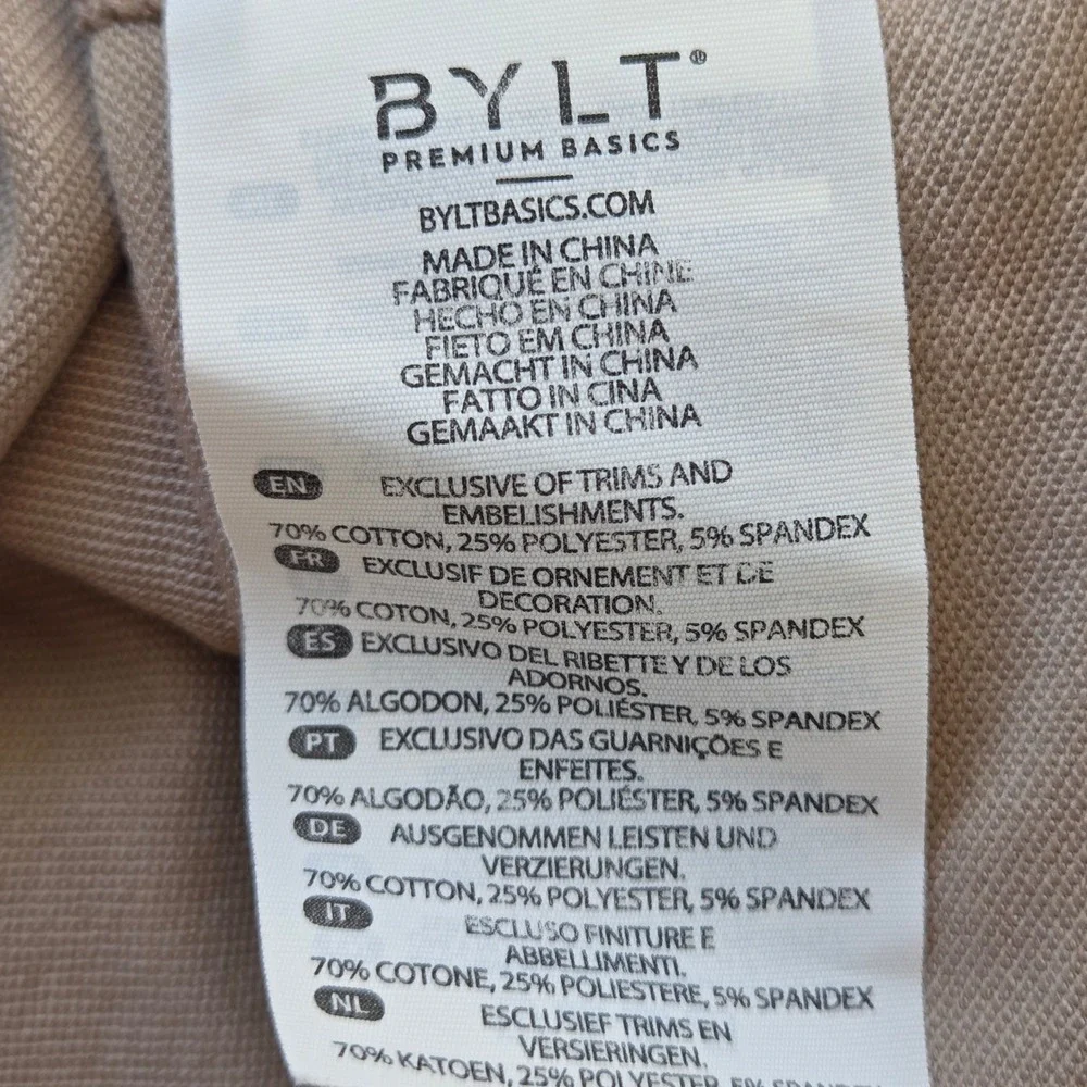 2pk BYLT Lux V-Neck T-Shirt Bundle Mens Large Green Taupe Drop Cut Short Sleeve